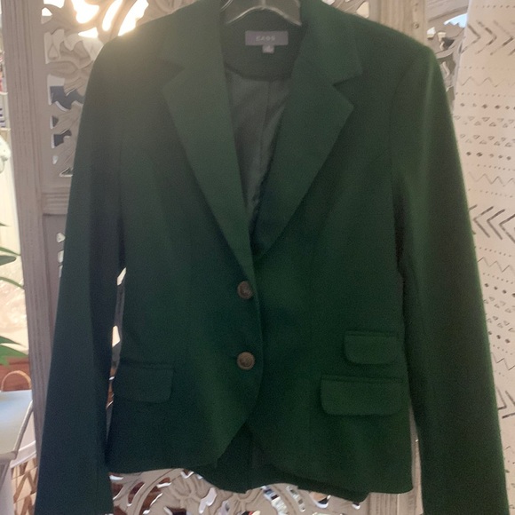 Jackets & Blazers - Green Blazer with detailed hardware and patch elbows on the sleeves. Size XS.